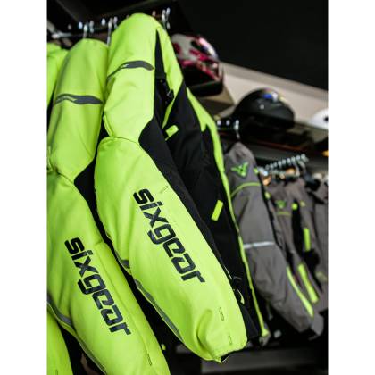 Geacă Moto din Textil SIXGEAR CHIEF · Negru / Verde-Fluo  - 5