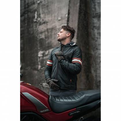 Geacă Moto din Piele & Textil RICHA TOULON 2 · Negru / Roșu / Gri  - 10