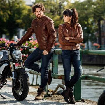 Geacă Moto din Piele RICHA DAYTONA 2 · Maro închis  - 15