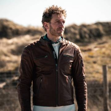 Geacă Moto din Piele RICHA DAYTONA 2 · Maro închis  - 13