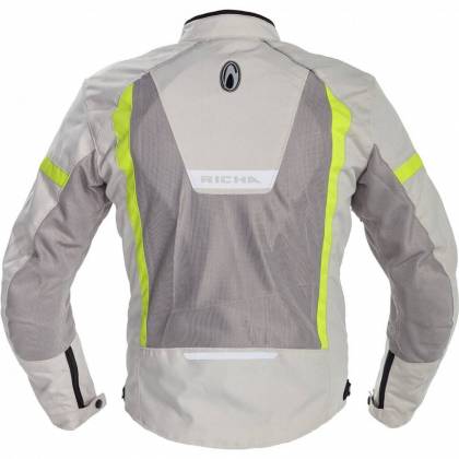 Geacă Moto de Vară din Textil RICHA AIRBENDER · Gri / Verde Fluo  - 7