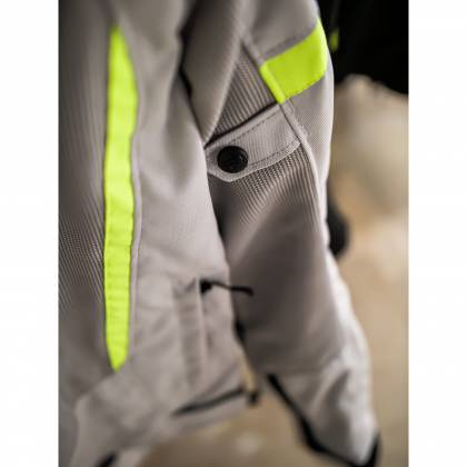 Geacă Moto de Vară din Textil RICHA AIRBENDER · Gri / Verde Fluo  - 5