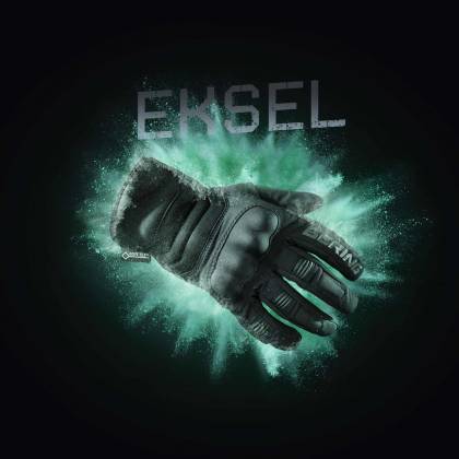Mănuși Moto din Piele & Textil GoreTex BERING EKSEL · Negru  - 1
