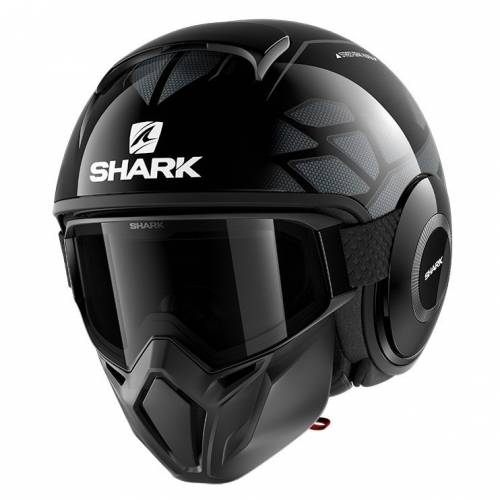 Cască Moto Open Face SHARK STREET DRAK HUROK · Negru / Gri 