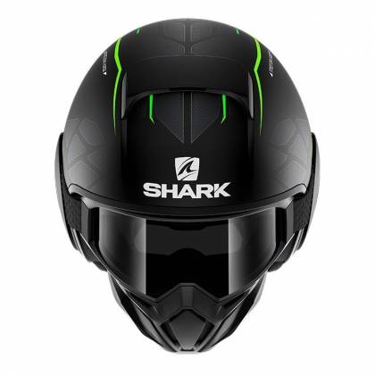 Cască Moto Open Face SHARK STREET-DRAK HUROK · Negru / Gri / Verde Fluo Mat  - 2