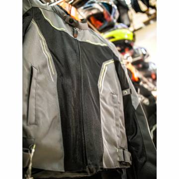Geacă Moto de Vară din Textil BERING CANCUN Regular Fit · Negru / Gri / Verde Fluo  - 4